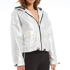 Metallic Hooded Windbreaker